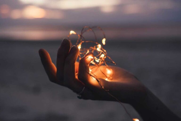 Hand holding lights